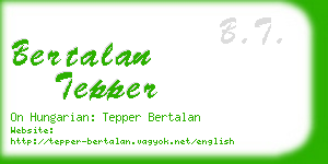 bertalan tepper business card